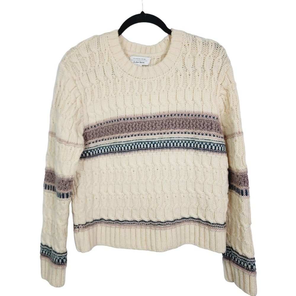 Los Angeles Atelier & Other Stories Wool Cable Knit Sweater Crew Neck Large